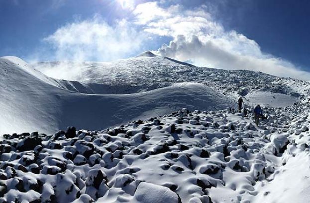 5.2.2019 - Etna di nuovo imbiancata. Da Giovedì 7 Feb Riaprono le sciovie